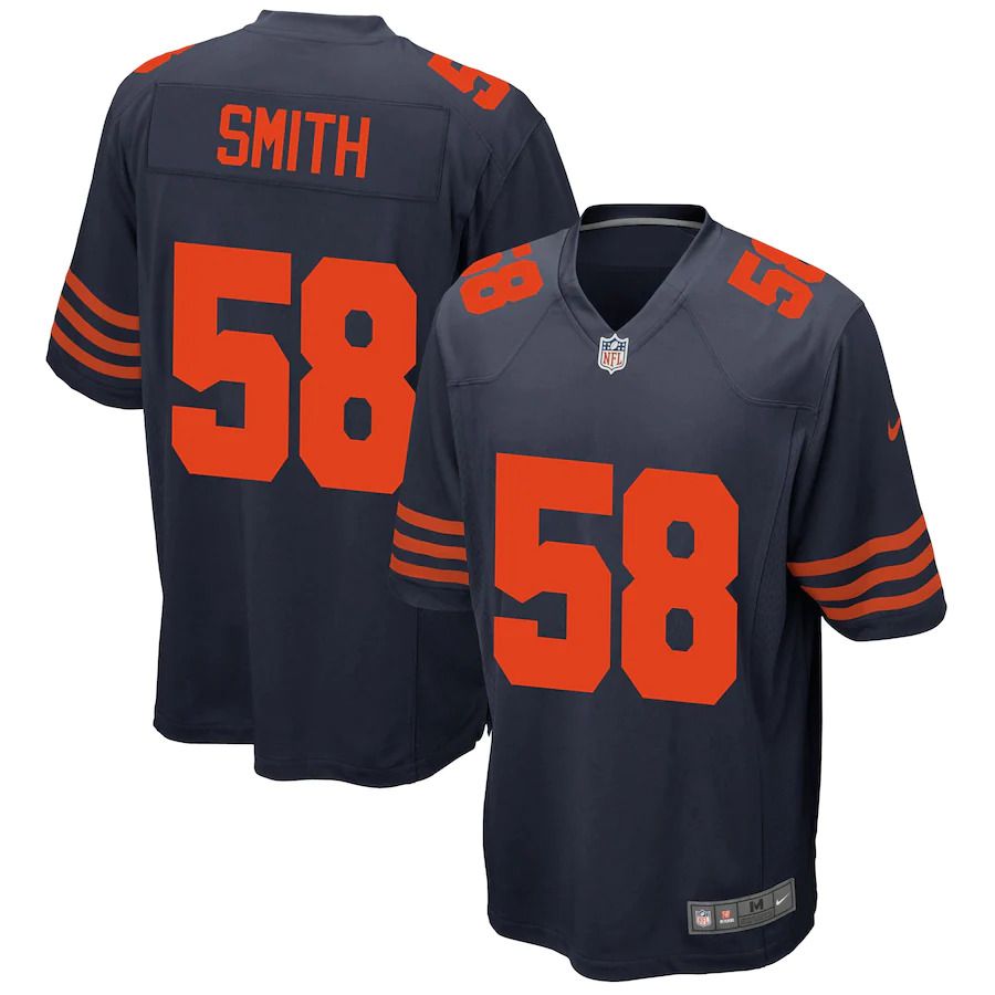 Men Chicago Bears #58 Roquan Smith Nike Navy Blue Game NFL Jersey->->NFL Jersey